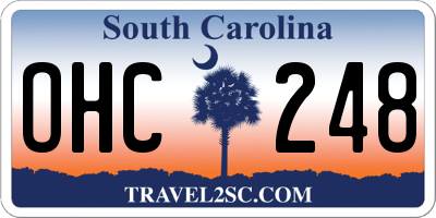 SC license plate OHC248
