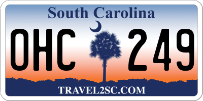 SC license plate OHC249