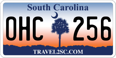 SC license plate OHC256