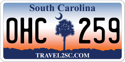 SC license plate OHC259