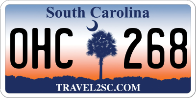 SC license plate OHC268