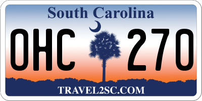 SC license plate OHC270