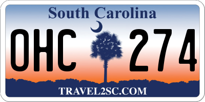 SC license plate OHC274