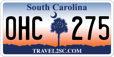 SC license plate OHC275