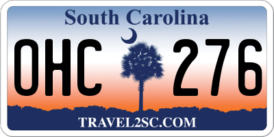 SC license plate OHC276
