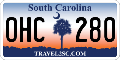 SC license plate OHC280