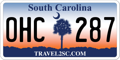 SC license plate OHC287