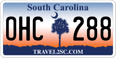 SC license plate OHC288