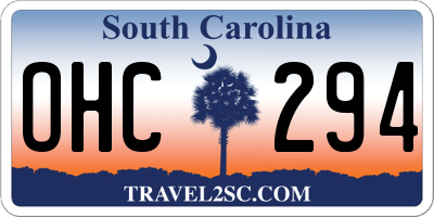 SC license plate OHC294