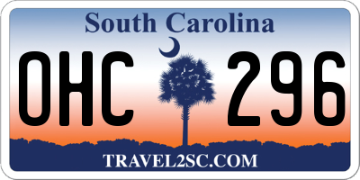 SC license plate OHC296