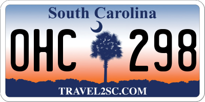 SC license plate OHC298