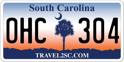 SC license plate OHC304