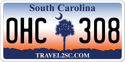SC license plate OHC308