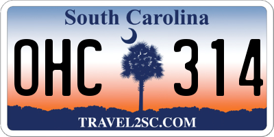 SC license plate OHC314