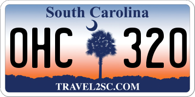 SC license plate OHC320