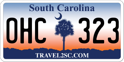SC license plate OHC323