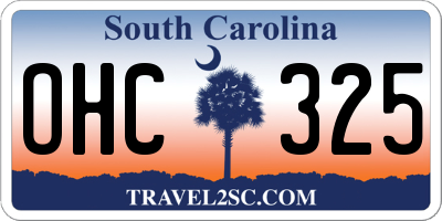 SC license plate OHC325