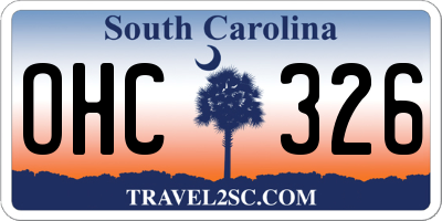 SC license plate OHC326