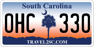 SC license plate OHC330