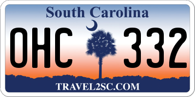 SC license plate OHC332