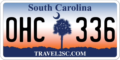 SC license plate OHC336