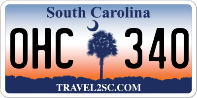 SC license plate OHC340