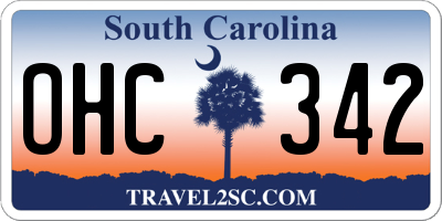 SC license plate OHC342