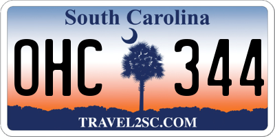 SC license plate OHC344