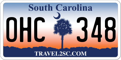 SC license plate OHC348