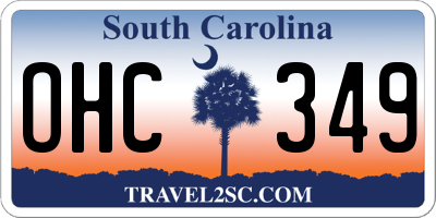 SC license plate OHC349