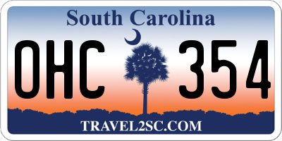 SC license plate OHC354
