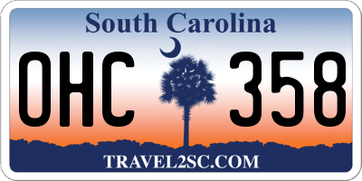 SC license plate OHC358