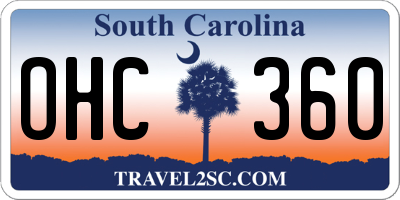SC license plate OHC360