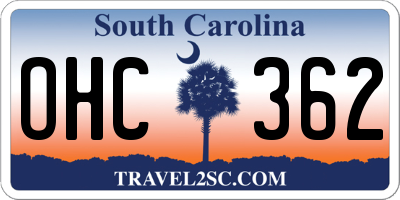 SC license plate OHC362