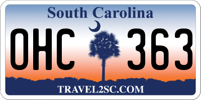SC license plate OHC363