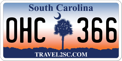 SC license plate OHC366