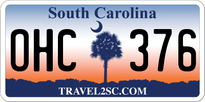 SC license plate OHC376