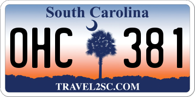 SC license plate OHC381