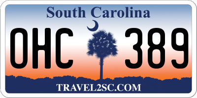 SC license plate OHC389