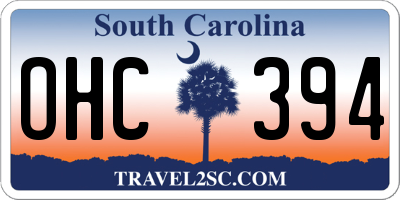 SC license plate OHC394