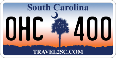 SC license plate OHC400