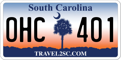 SC license plate OHC401