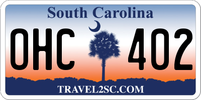 SC license plate OHC402