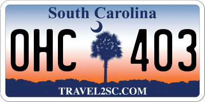 SC license plate OHC403