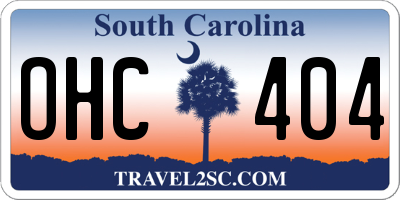SC license plate OHC404