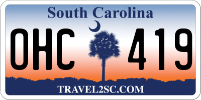 SC license plate OHC419