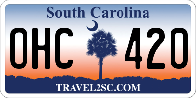 SC license plate OHC420
