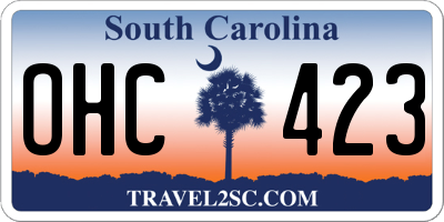 SC license plate OHC423