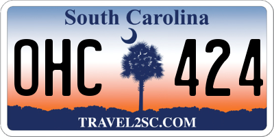 SC license plate OHC424