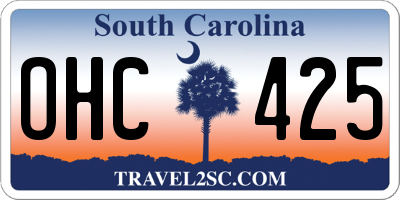 SC license plate OHC425